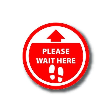 Ergomat 6in CIRCLE SIGNS Please Wait Here DSV-SIGN 36 #0723 -UEN